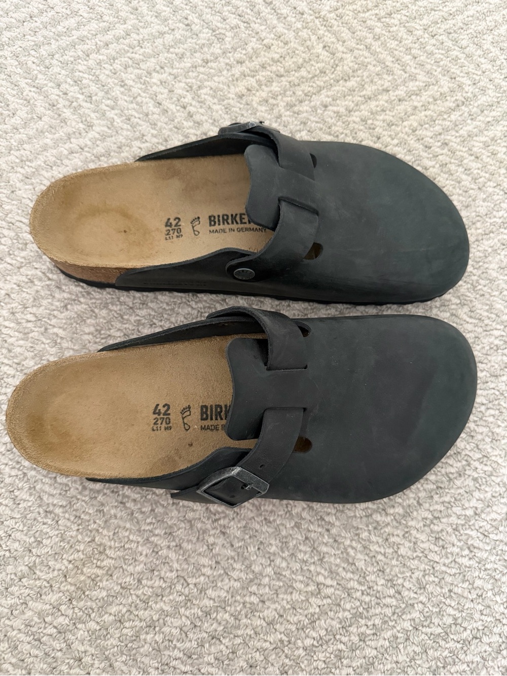 Birkenstock Men's Black Boston Slip-On Clog - Suede Upper
